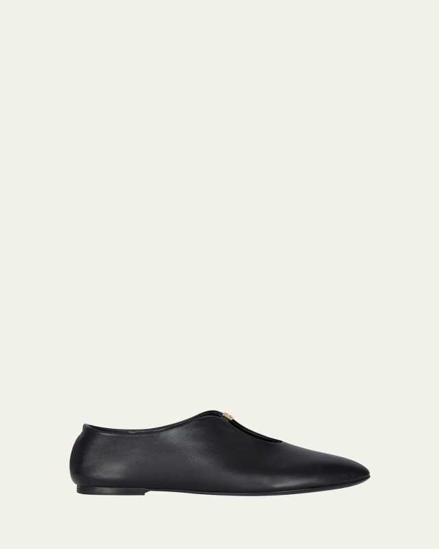4G Liquid Leather Ballerina Flats